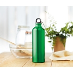 Large coloured aluminium bottle with carabiner clip, 750 ml green colour ambient view