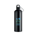 Large coloured aluminium bottle with carabiner clip, 750 ml view with print area