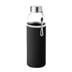 Water bottle with sleeve, promotional gift, 500 ml black colour