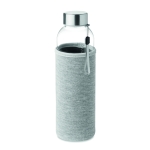 Water bottle with sleeve, promotional gift, 500 ml grey colour