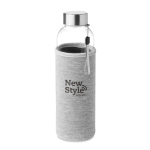 Water bottle with sleeve, promotional gift, 500 ml grey colour main view