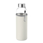 Water bottle with sleeve, promotional gift, 500 ml beige colour