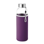 Water bottle with sleeve, promotional gift, 500 ml violet colour