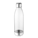 Plastic bottle with stainless steel base, BPA free, 600 ml transparent colour