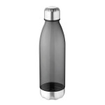 Plastic bottle with stainless steel base, BPA free, 600 ml transparent grey colour