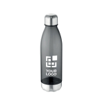 Plastic bottle with stainless steel base, BPA free, 600 ml view with print area