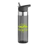 Transparent Tritan bottle with mouthpiece and straw, 650 ml transparent grey colour main view