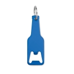 Bottle-shaped bottle opener for promotions blue colour