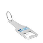 Bottle-shaped bottle opener for promotions view with print area