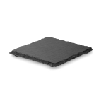 Square slate coasters with EVA feet, set of 4 black colour third view