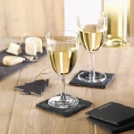 Square slate coasters with EVA feet, set of 4 black colour main ambient view