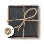 Square slate coasters with EVA feet, set of 4 black colour main view