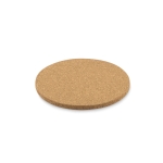 Round cork coaster, for promotions wood colour second view