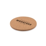 Round cork coaster, for promotions wood colour second main view