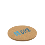 Round cork coaster, for promotions view with print area