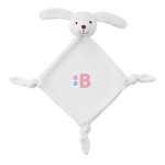 Baby blanket with plush toy head, for promotions white colour main view