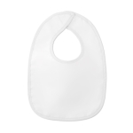 Baby bib with Velcro fastening, in cotton white colour