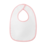 Baby bib with Velcro fastening, in cotton pink colour