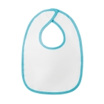 Baby bib with Velcro fastening, in cotton light blue colour