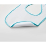 Baby bib with Velcro fastening, in cotton light blue colour second view