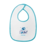 Baby bib with Velcro fastening, in cotton light blue colour main view