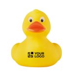 Yellow PVC rubber duck for the bath yellow colour view with print area