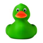 Yellow PVC rubber duck for the bath green colour