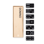 Domino game in wooden box for promotions wood colour second view