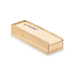 Domino game in wooden box for promotions wood colour fourth view