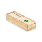 Domino game in wooden box for promotions wood colour fourth main view