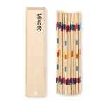 Wooden Mikado game in a wooden box wood colour second view