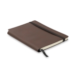 Notebook with pen holder in the cover and lined pages, A5 brown colour