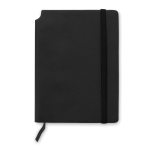 Notebook with pen holder in the cover and lined pages, A5 black colour