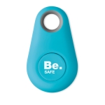 Keyring with Bluetooth key finder as a trade fair gift turquoise colour main view