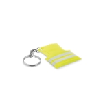 Affordable keyring in the shape of a reflective safety vest neon yellow colour second view