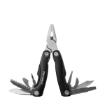 Multifunctional stainless steel tool with pliers black colour view with print area