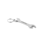 Bottle opener with keyring in the shape of a wrench silver colour third main view