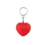 Keyring with anti-stress heart made of PU foam red colour