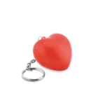 Keyring with anti-stress heart made of PU foam red colour second view