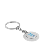 Metal keyring with shopping cart token view with print area