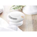 Bluetooth bathroom speaker with waterproof suction cup white colour second main view