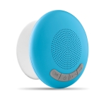 Bluetooth bathroom speaker with waterproof suction cup turquoise colour