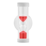 Sand timer with suction cup, 2 minutes red colour