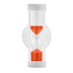 Sand timer with suction cup, 2 minutes orange colour