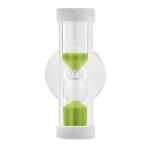 Sand timer with suction cup, 2 minutes lime colour