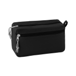 Double zipper toiletry bag made of polyester black colour