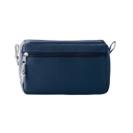 Double zipper toiletry bag made of polyester blue colour