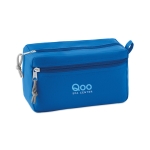 Double zipper toiletry bag made of polyester royal blue colour main view