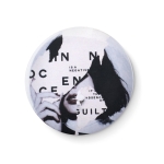 Small pin badge, Ø 44 mm white colour fourth view