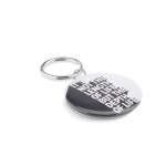 Keyring with button, Ø 44 mm white colour third view